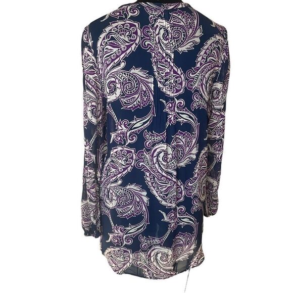Lucky Branad Long Sleeve Paisley Print Blouse Size S - Picture 5 of 12